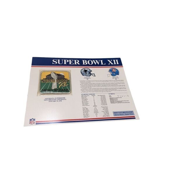 Super Bowl XII Cowboys Broncos 1978 Willabee Ward Patch Vintage 90s - Picture 1 of 4